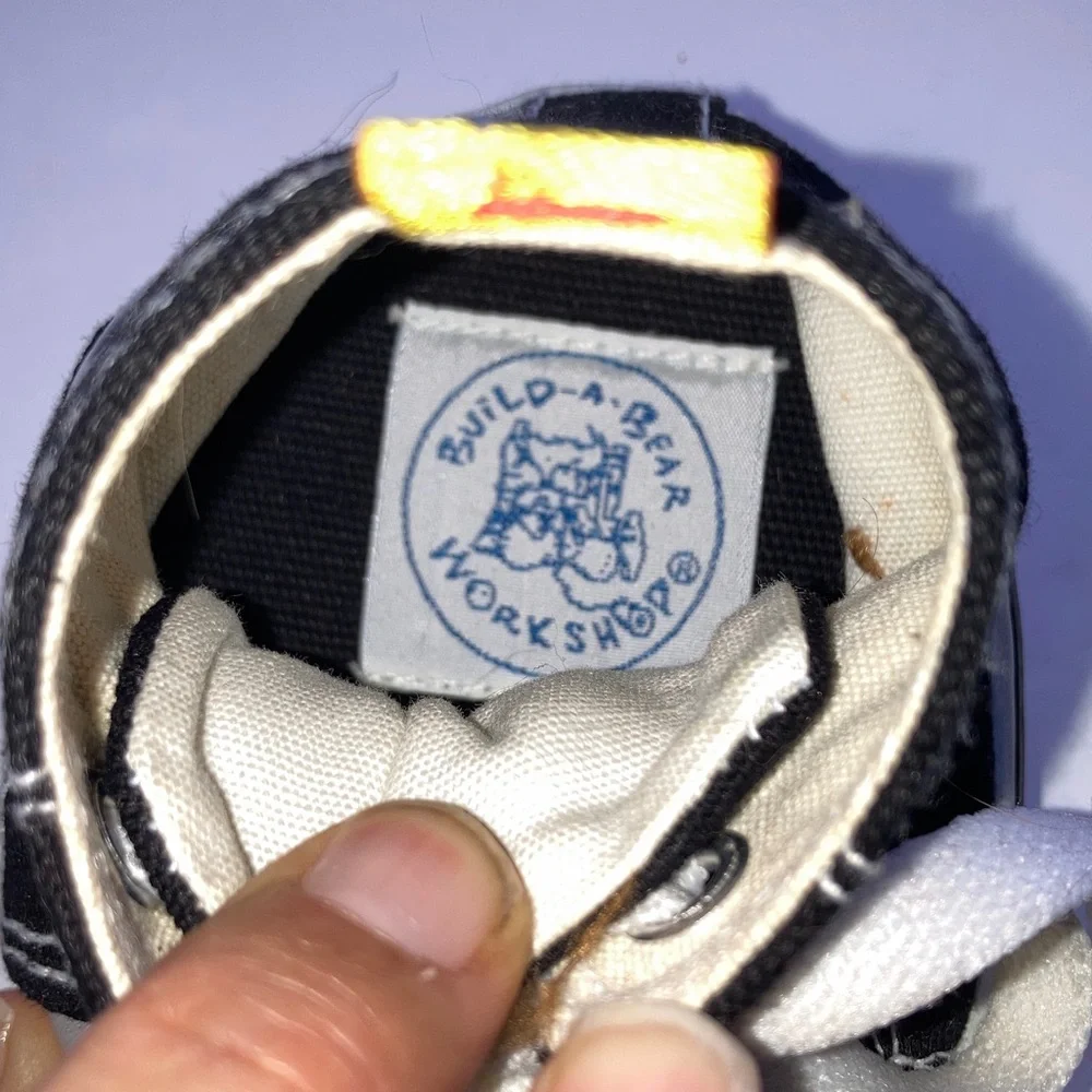 BUILD A BEAR Sneakers Shoes Black White Canvas High Top BABW NEW